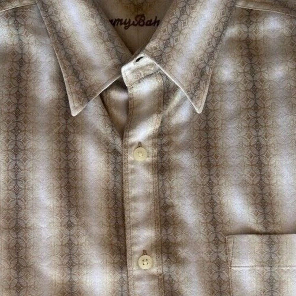 Tommy Bahama Western Striped Star Pattern Button Cotton Long Sleeve Shirt Large - Picture 4 of 6